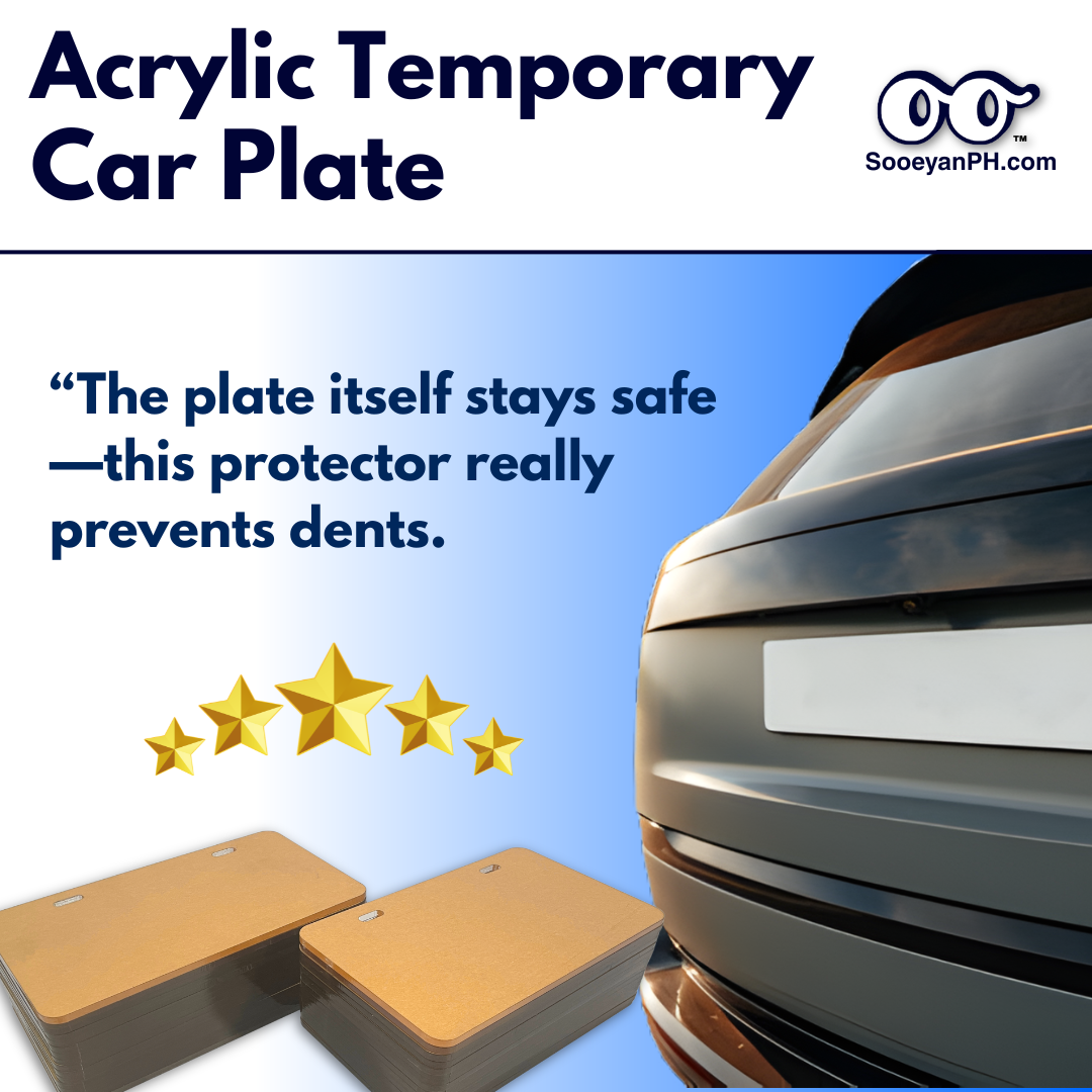Acrylic Temporary Car Plate