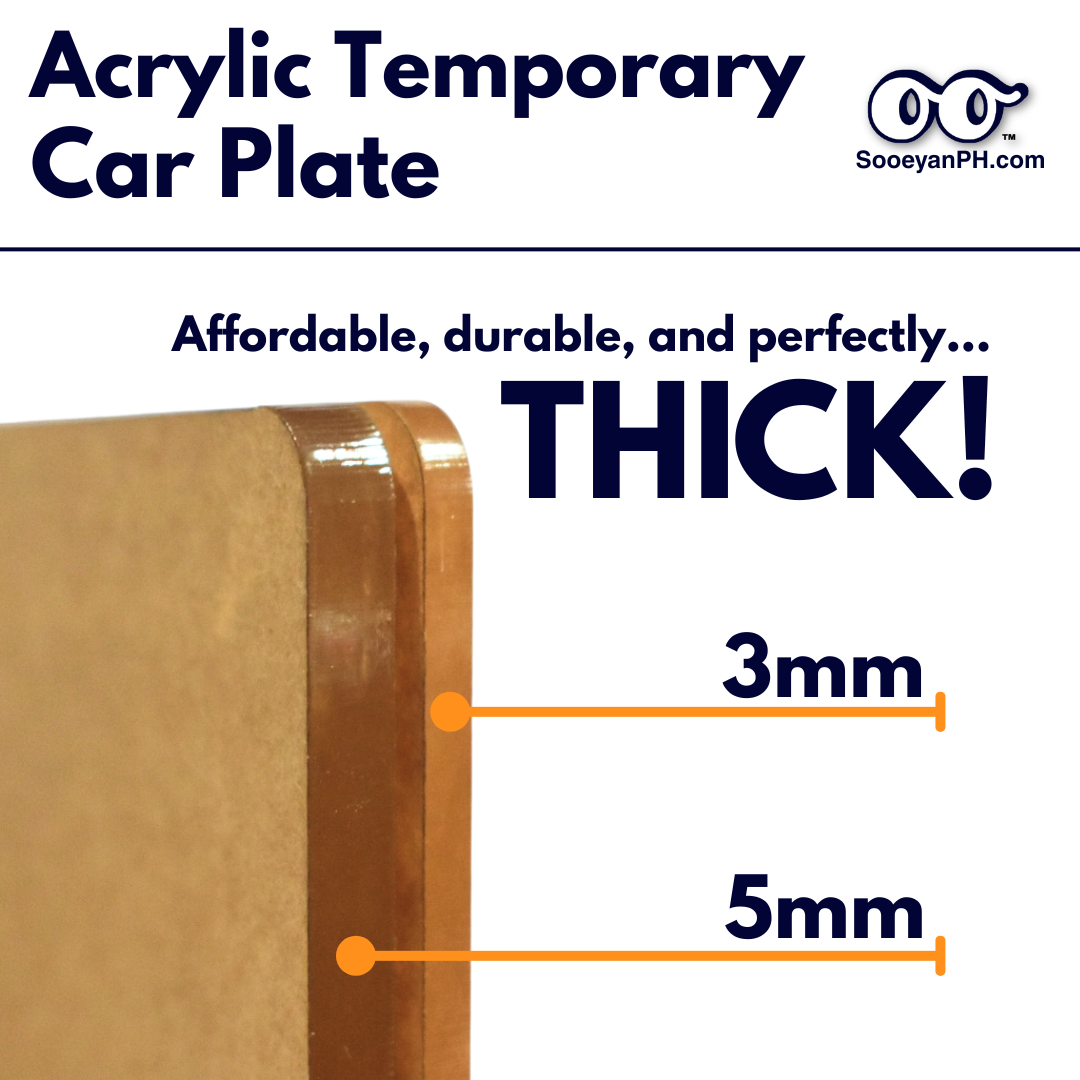 Acrylic Temporary Car Plate