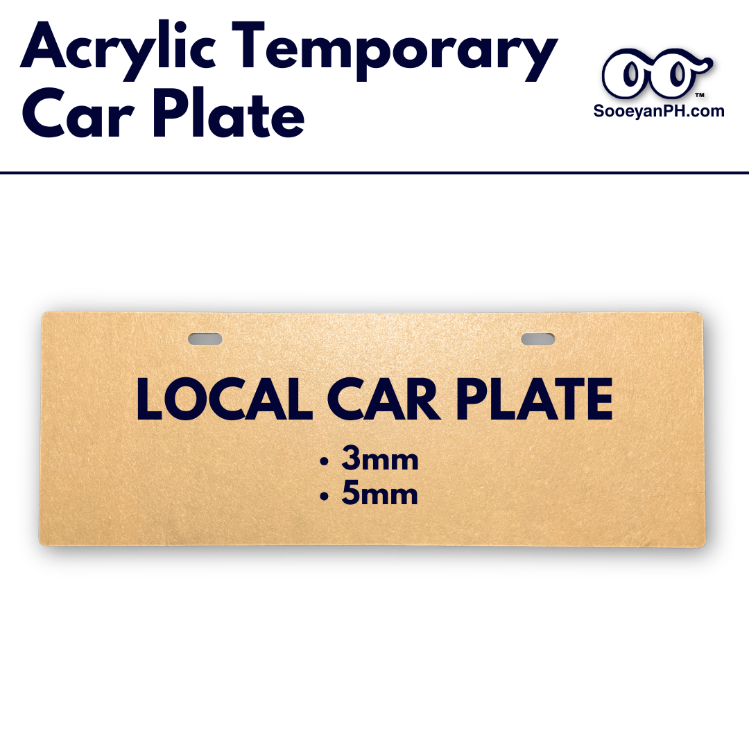 Acrylic Temporary Car Plate