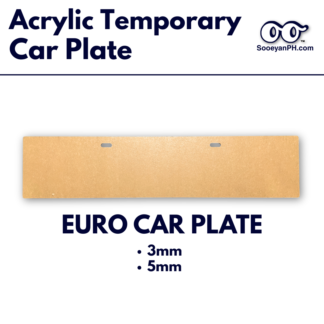 Acrylic Temporary Car Plate