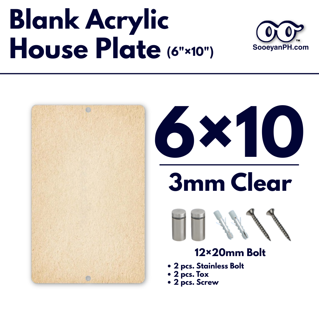 6×10 — Blank Acrylic House Plate