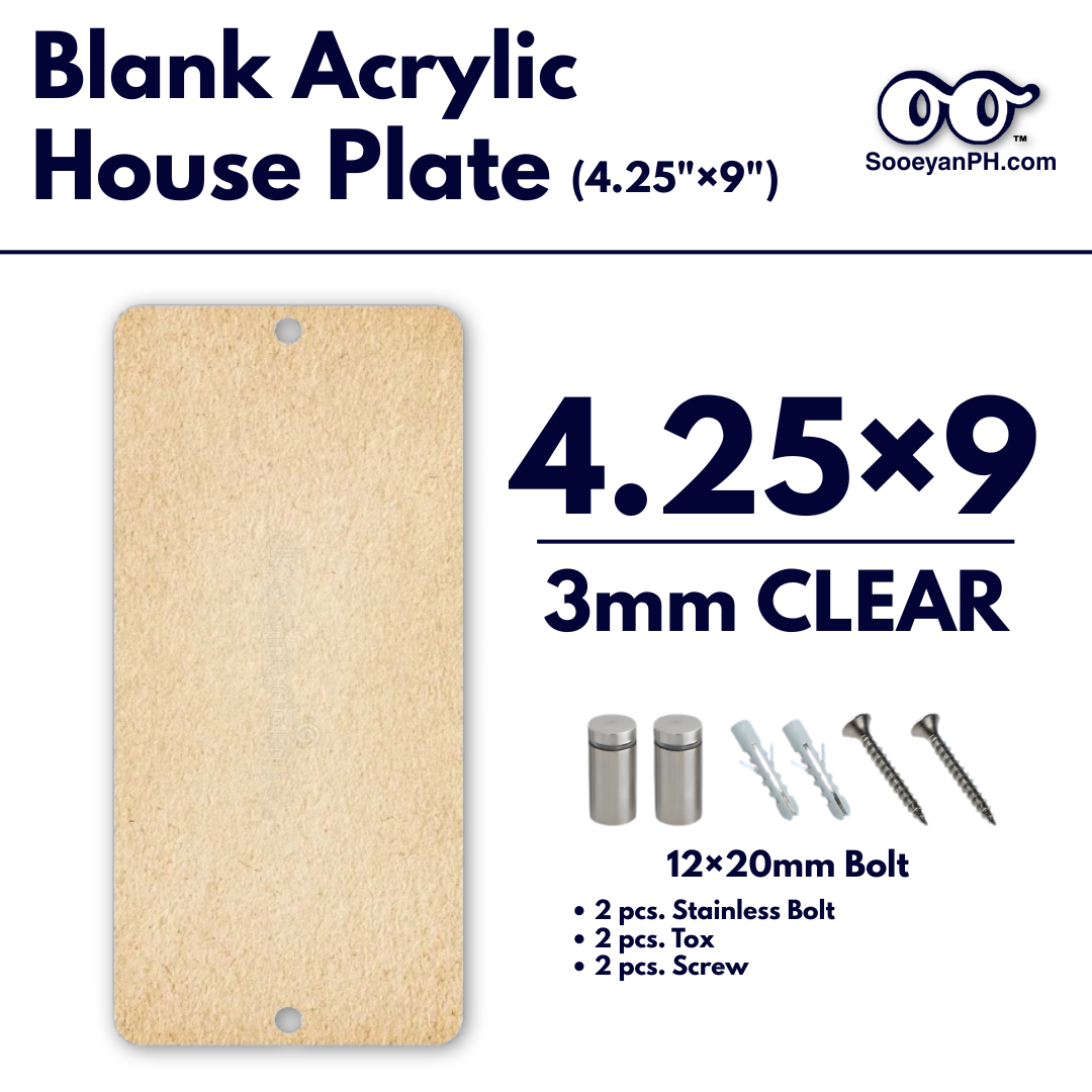 4.25×9 — Blank Acrylic House Plate