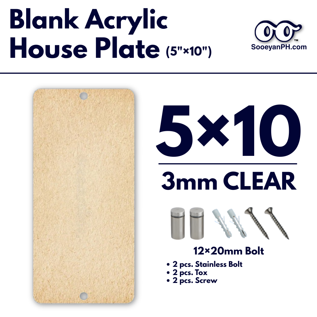 5×10 — Blank Acrylic House Plate
