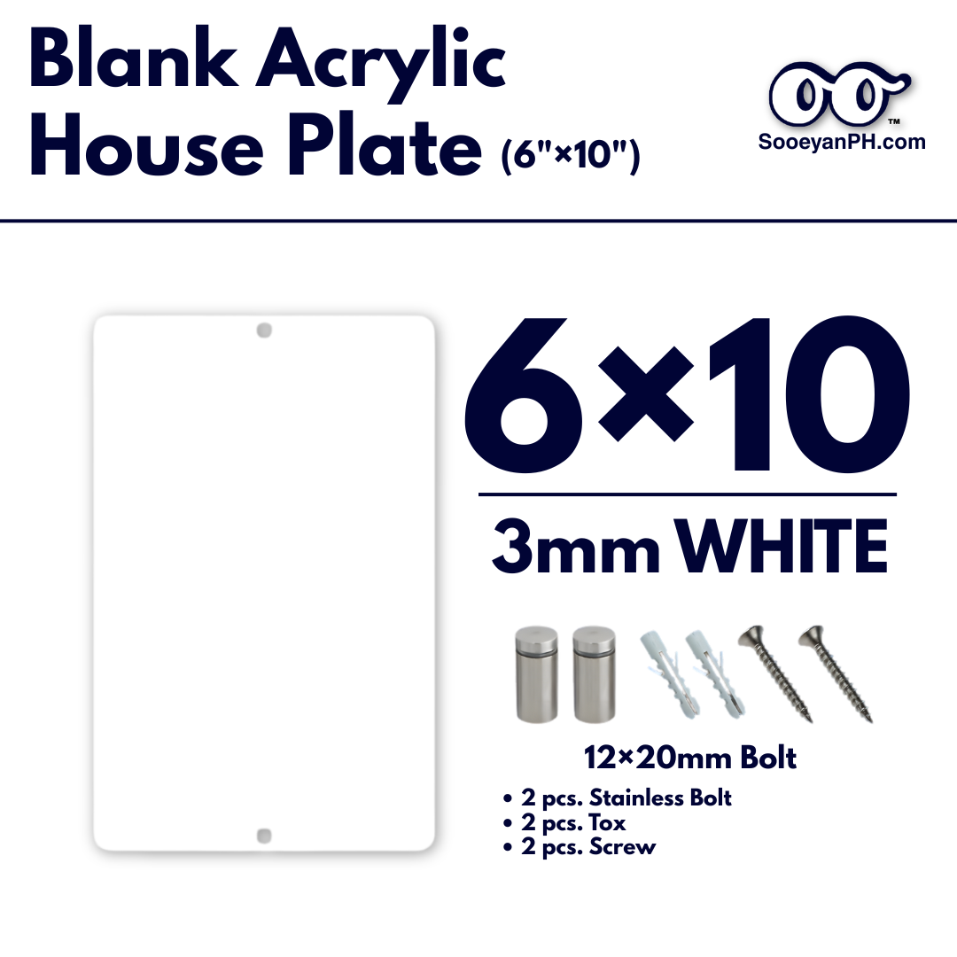 6×10 — Blank Acrylic House Plate